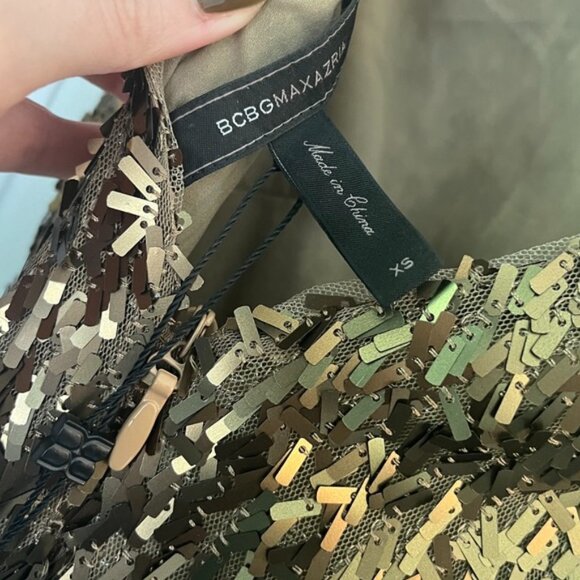 BCBGMaxAzria Gold Sequin Midi Dress - Picture 6 of 6